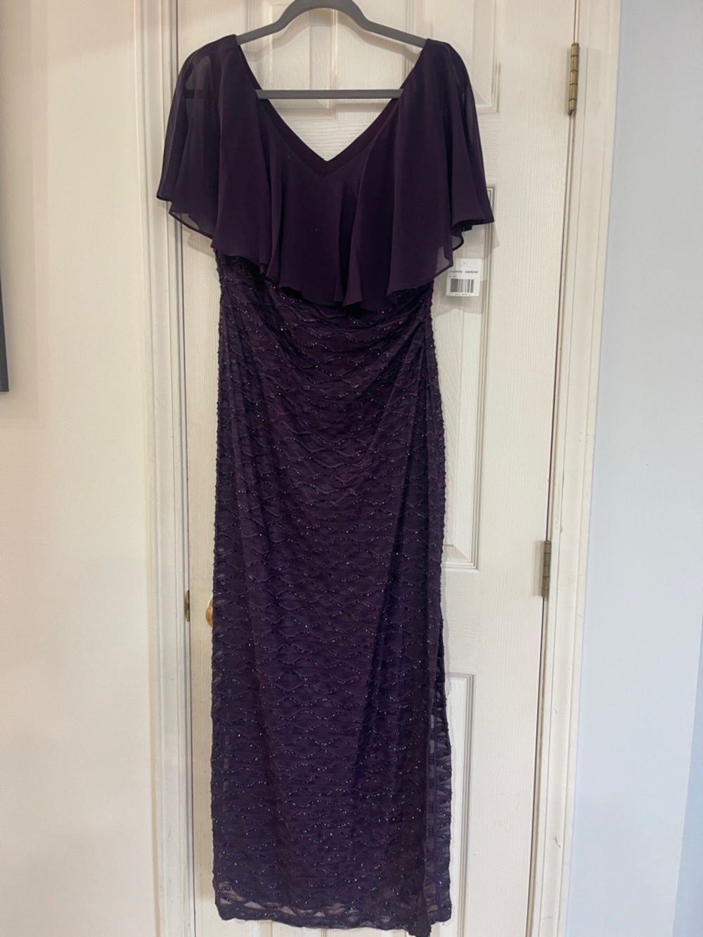 Connected Apparel Plum V-Neck Dress